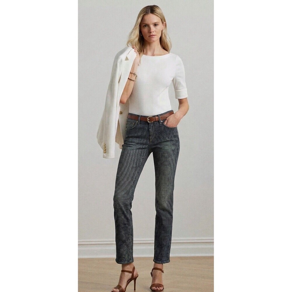 Rich & Skinny Slim Straight Jeans 26 (27x30.5) Hemmed Blue Low Waist Denim Women